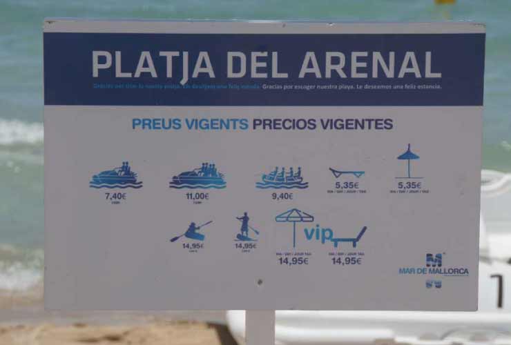 Preise am Strand von Mallorca