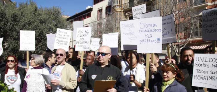 Megapark Angestellte demonstrieren in Palma