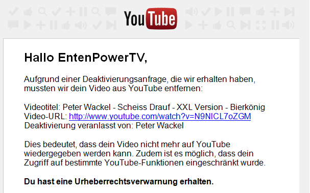 Peter Wackel versucht youtube zu betrügen mit falschen Aussagen